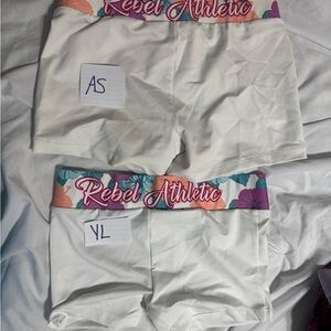 Rebel Athletic White Shorts with Floral Waistband youth large